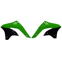 RACETECH SUPERIOR RADIATOR SCOOPS KAWASAKI KXF 450 06/08 GREEN-BLACK