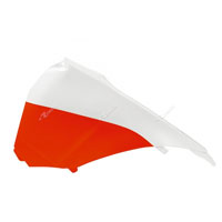 Racetech Coperchio laterale cassa filtro SX  KTM SXF 13/15 EXC-EXCF 14/15 BIANCO-ARANCIO FLUO