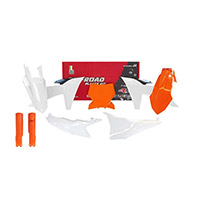 Kit Plástico Protector Horquilla Racetech Ktm 24 naranja
