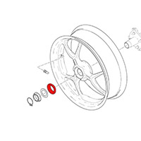 Espaciador tuercas rueda Cnc Racing Ducati rojo