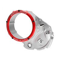 Tapa de embrague Ducabike 3D EVO CCDV05 plateado rojo