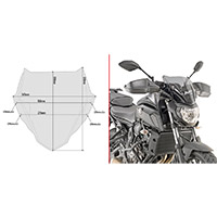 Cupolino Givi A2140 intermedio Yamaha MT-07