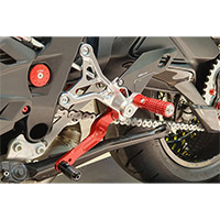 Repose-pieds Cnc Racing Mv Agusta argent rouge - 2