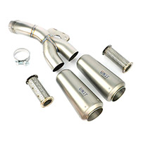 Unit Garage Double Titanium Low Muffler With Visible Welding