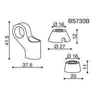 ADAPTATEUR DE MIROIR RIZOMA BS730B