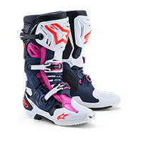Alpinestars Tech 10 Supervented Stiefel blau schwarz fuxia