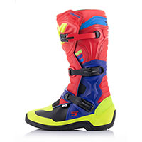 Bottes Alpinestars Tech 3 rouge bleu jaune - 2