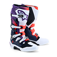 Alpinestars Tech 7 25 Lila Weiß Blau Rot Stiefel