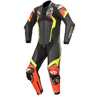 Alpinestars Atem V4 Lederanzug rot fluo gelb