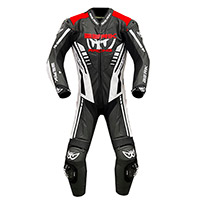 Tuta Berik Gp Race Racing nero rosso fluo bianco