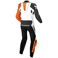 Macna Tracktix 1pc Suit White Black Orange