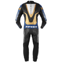 Spidi Supersonic Perforated Pro Leather Suit Blue Gold