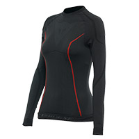 Camiseta manga larga Dainese Thermo Mujer negro rojo