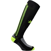 Six2 Mot2 Socks Black Fluo Yellow