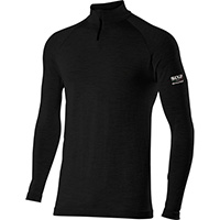 Chemise Zip SIX2 TS13 Merinos wool noir