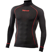 Camisa SIX2 TS13W Blazefit Warm negro rojo