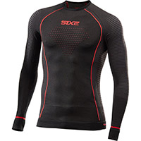 Camisa SIX2 TS2W BlazeFit Warm negro rojo