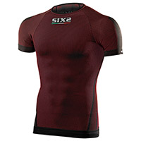 Camiseta manga corta SIX2 TS1 4SEASON rojo oscuro