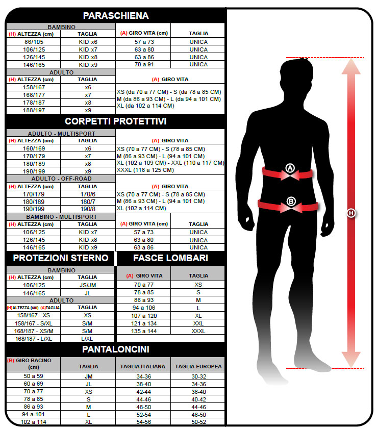 Zandona size chart